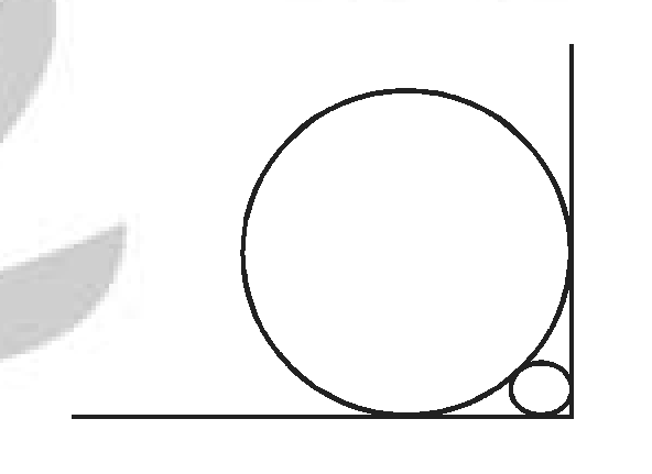 UPSC CAT 2004 A circle with radius 2 is placed against a right angle